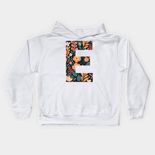 Whimsical Floral Letter E Kids Hoodie